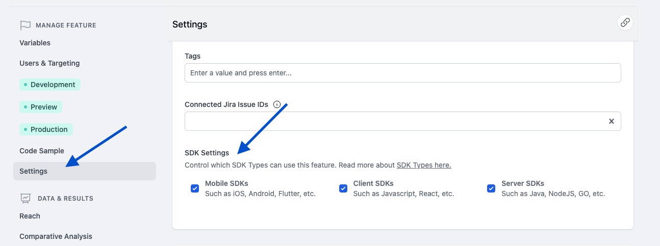 Feature SDK Visibility Setting